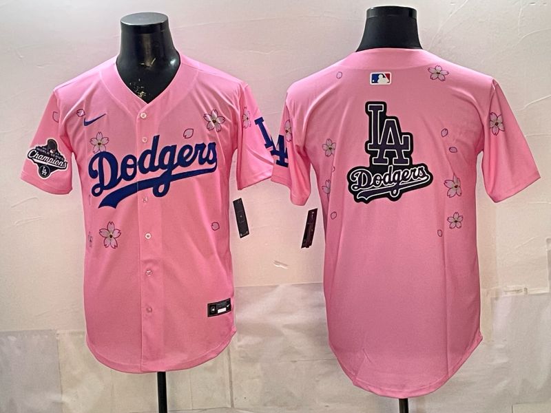 Men Nike 2026 Los Angeles Dodgers Blank Pink Sakura Edition Game MLB Jersey 0015